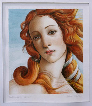 festménymásolat botticelli vénusz születése, akvarell